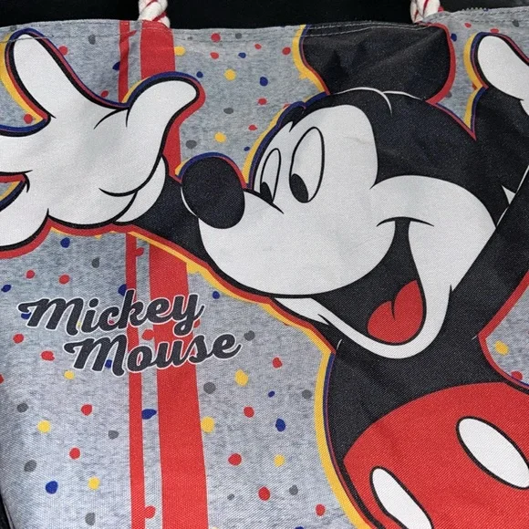 Disney Tote with Mickey print and top zipper closure - Picture 3 of 9